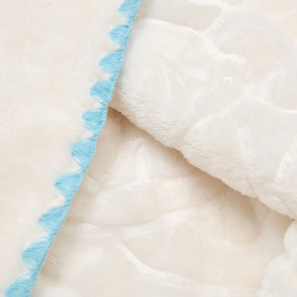 Fleece Reliëf Bear - Baby Blue